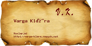 Varga Klára névjegykártya