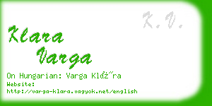 klara varga business card